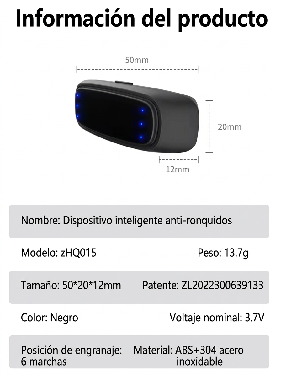 Anti-Ronquidos Inteligente con Pulsos EMS